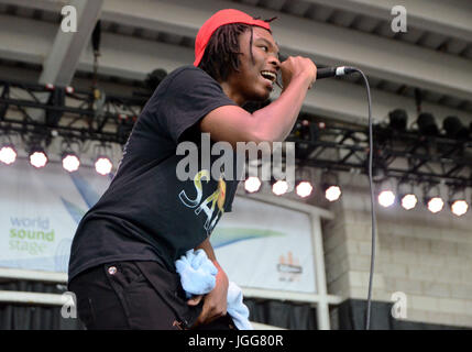 Milwaukee, Wisconsin, USA. 6. Juli 2017. Rap-Künstler führt Trapo live bei Henry Maier Festival Park beim Sommerfest in Milwaukee, Wisconsin. Ricky Bassman/Cal Sport Media/Alamy Live-Nachrichten Stockfoto