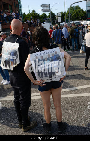 Hamburg, Deutschland. 6. Juli 2017. Deutschland, Hamburg, Protestkundgebung "WELCOME TO HELL" gegen die g-20-im Juli 2017 Gipfel Credit: Joerg Boethling/Alamy Live News Stockfoto