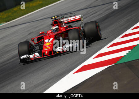 Spielberg, Österreich. 7. Juli 2017. Motorsport: FIA Formel 1 Weltmeisterschaft 2017, Grand Prix von Österreich, #7 Kimi Räikkönen (FIN, Scuderia Ferrari), Credit: Dpa/Alamy Live-Nachrichten Stockfoto