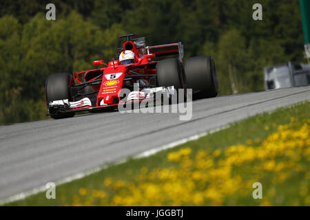 Spielberg, Österreich. 7. Juli 2017. Motorsport: FIA Formel 1 Weltmeisterschaft 2017, Grand Prix von Österreich, #5 Sebastian Vettel (GER, Scuderia Ferrari), Credit: Dpa/Alamy Live-Nachrichten Stockfoto