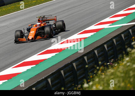 Spielberg, Österreich. 7. Juli 2017. Motorsport: FIA Formel 1 Weltmeisterschaft 2017, Grand Prix von Österreich, #2 Stoffel Vandoorne (BEL, McLaren-Honda), Credit: Dpa/Alamy Live-Nachrichten Stockfoto