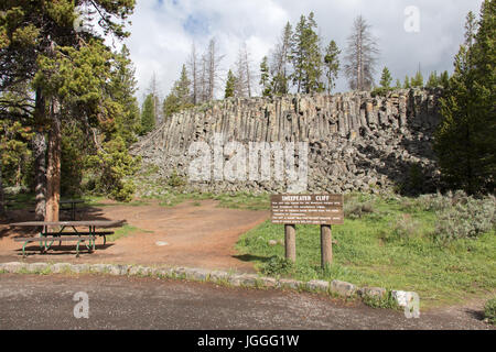 Sheepeater Cliff Picknick Bereich im Yellowstone National Park Stockfoto