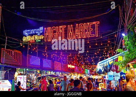 Kambodscha Siem Reap Nachtmarkt Szene Stockfoto
