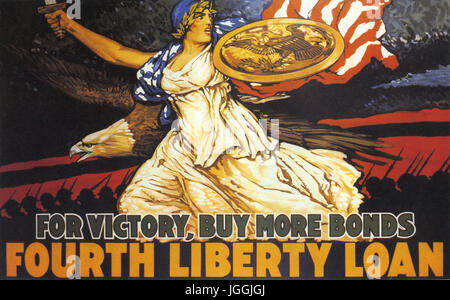 VIERTE LIBERTY Kredit September 1918 erster Weltkrieg amerikanische Poster Stockfoto