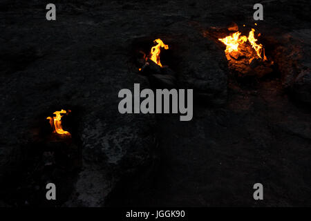 Chimera Brände in der Nähe von Cirali Olympos Beach, Sehenswürdigkeit in der Türkei Stockfoto