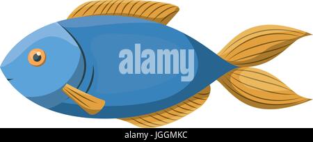 farbenfrohe Silhouette der Forelle blau Fisch Stock Vektor