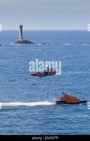 Air Sea Rescue Demonstration; Land's End, Cornwall, UK Stockfoto