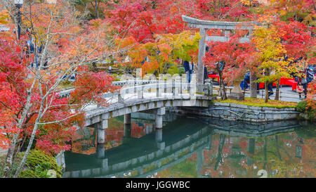 Bunter Herbst im Eikando Zenrinji Tempel in Kyoto, Japan Stockfoto