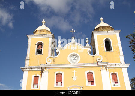 Kirche Sao Thome, Square Baron Alfenas, 2016, Center, City, São Tomé Das Letras, Minas Gerais, Brasilien. Stockfoto