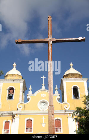 Kirche Sao Thome, Square Baron Alfenas, 2016, Center, City, São Tomé Das Letras, Minas Gerais, Brasilien. Stockfoto