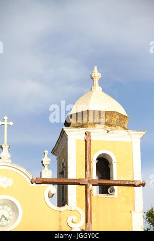 Kirche Sao Thome, Square Baron Alfenas, 2016, Center, City, São Tomé Das Letras, Minas Gerais, Brasilien. Stockfoto