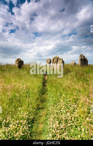 Die Duddo Stone Circle nahe der schottischen Grenze in Northumberland Stockfoto