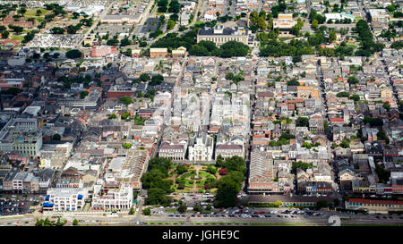 Luftaufnahme des French Quarter, New Orleans, Louisiana Stockfoto