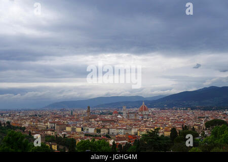 Südlichen Veiw von Florenz aus Abbazia di San Miniato al Monte Stockfoto