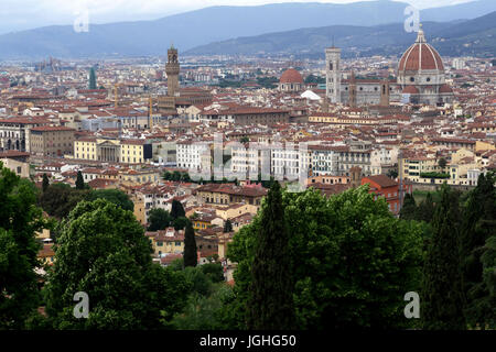 Südlichen Veiw von Florenz aus Abbazia di San Miniato al Monte Stockfoto