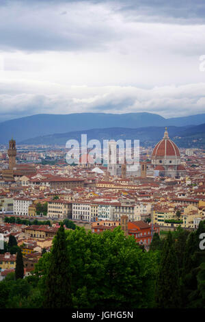 Südlichen Veiw von Florenz aus Abbazia di San Miniato al Monte Stockfoto