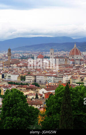 Südlichen Veiw von Florenz aus Abbazia di San Miniato al Monte Stockfoto