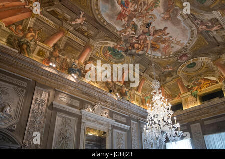 Palazzo Pantale Spinola Palace, bemalte Decke, Rolli Paläste, via Garibaldi Straße, Genua, Ligurien, Italien, Europa Stockfoto