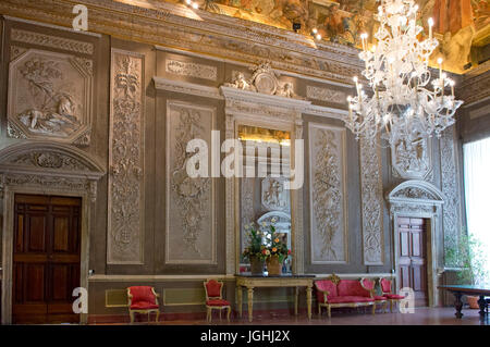 Palazzo Pantale Spinola Palace, bemalte Decke, Rolli Paläste, via Garibaldi Straße, Genua, Ligurien, Italien, Europa Stockfoto