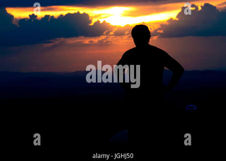 Sonnenuntergang, Sao Thome Das Letras, Minas Gerais, Brasilien. Stockfoto