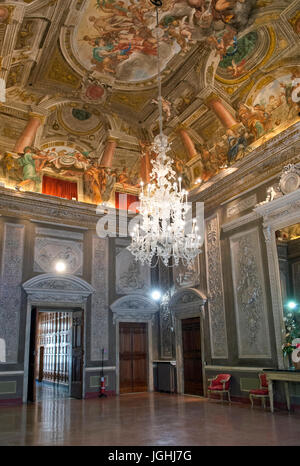 Palazzo Pantale Spinola Palace, bemalte Decke, Rolli Paläste, via Garibaldi Straße, Genua, Ligurien, Italien, Europa Stockfoto