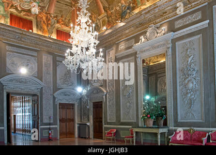 Palazzo Pantale Spinola Palace, bemalte Decke, Rolli Paläste, via Garibaldi Straße, Genua, Ligurien, Italien, Europa Stockfoto