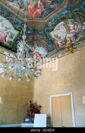 Palazzo Pantale Spinola Palace, bemalte Decke, Rolli Paläste, via Garibaldi Straße, Genua, Ligurien, Italien, Europa Stockfoto