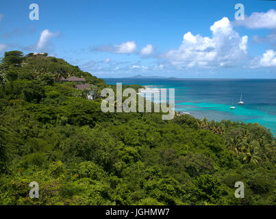 Ansicht von Firefly Mustique Bar, Mustique, St. Vincent und die Grenadinen Stockfoto