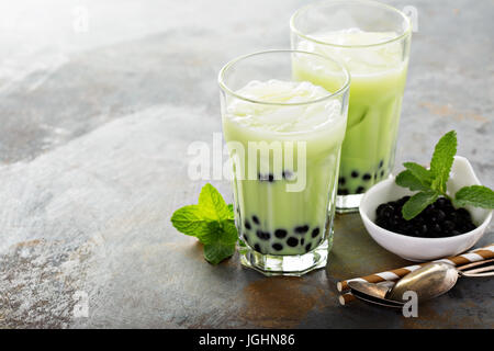 Matcha Bubble tea Stockfoto