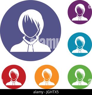 Frau Icons set Stock Vektor