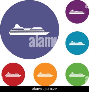 Cruise Liner Icons set Stock Vektor