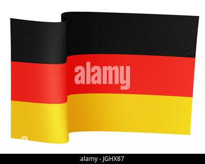 Abbildung der deutschen Flagge auf einem weißen Hintergrund Stockfoto