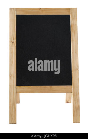 Vorderansicht des freistehenden a-Frame Tafel, Kopie Raum leer gelassen und isoliert gegen eine weiße Backkground. Stockfoto