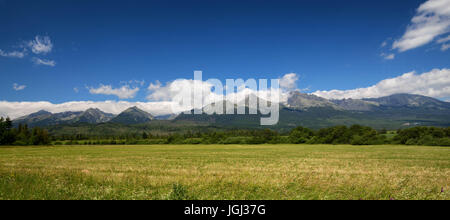 Panoramablick auf die hohen Berge Stockfoto