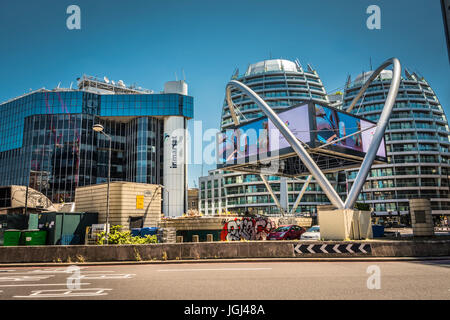 Inmarsat-Büros am Old Street Roundabout, auch bekannt als Silicon Roundabout, London, England, Großbritannien Stockfoto