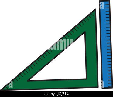 Lineal und Dreieck Messelement Stock Vektor