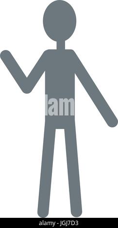 Mann Stand Person Symbol Piktogramm Stock Vektor