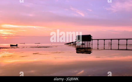 Bembridge Leben Bootssteg bei Sonnenaufgang Stockfoto