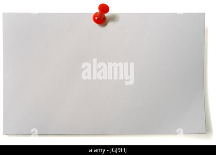 Leere Karteikarte mit Stecknadel Stockfoto