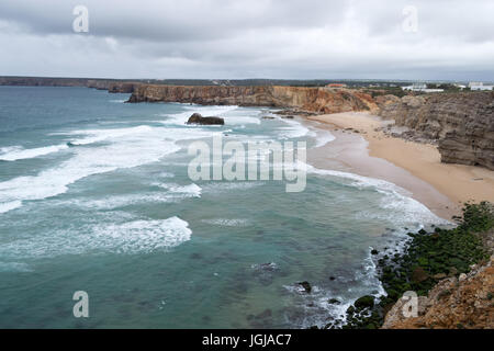 Sagres liegt an der Algarve, der westlichste Teil von kontinentalem Portugal Stockfoto