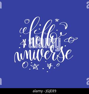 Hallo Universum Hand Schriftzug Inschrift Stock Vektor