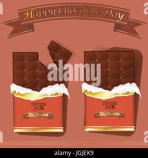 Vektor-Hintergrund für die Erstellung von Design, Welttag der Schokolade Stock Vektor
