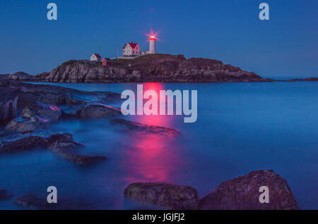 Nubble Light, York, ME / USA Stockfoto