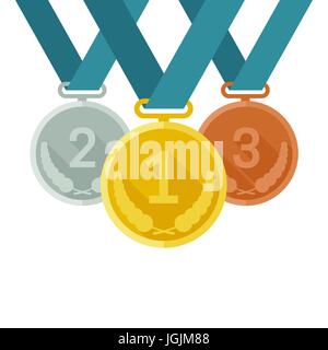Medaillen aus Gold, Silber und bronze Stock Vektor