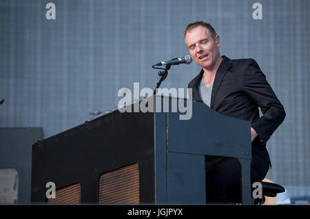 Glasgow, Vereinigtes Königreich. 7. Juli 2017. Belle und Sebastian führen auf der Hauptbühne am TRNSMT Festival 2017, Glasgow Green, Glasgow 07.07.2017 Credit: Gary Mather/Alamy Live News Stockfoto