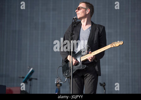 Glasgow, Vereinigtes Königreich. 7. Juli 2017. Belle und Sebastian führen auf der Hauptbühne am TRNSMT Festival 2017, Glasgow Green, Glasgow 07.07.2017 Credit: Gary Mather/Alamy Live News Stockfoto