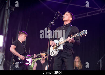 Glasgow, Vereinigtes Königreich. 7. Juli 2017. Louis Berry führt auf der Bühne der King Tut TRNSMT Festival 2017, Glasgow Green, Glasgow 07.07.2017 Credit: Gary Mather/Alamy Live News Stockfoto