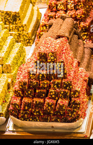 Belastung von traditionellen Lokum Rahat lokum Stockfoto