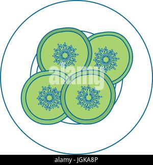 Gurkenscheiben cartoon Ikone Vektor Illustration Grafikdesign Symbol Vektor Illustration Grafik-design Stock Vektor