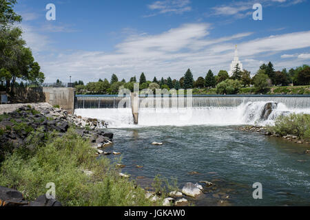 Snake River dam und Wasserkraft Reservoir am Snake River. Idaho Falls, Idaho Stockfoto